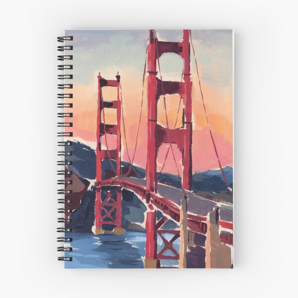 Artikelvorschau, Gemälde der Golden Gate Bridge in der Abenddämmerung entworfen und verkauft von Steve Haskamp.