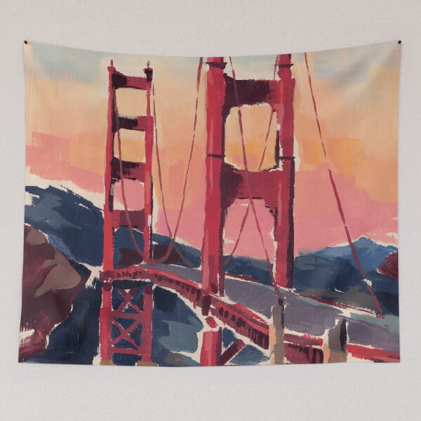 Item preview, Golden Gate Bridge at Dusk Painting designed and sold by Steve Haskamp.