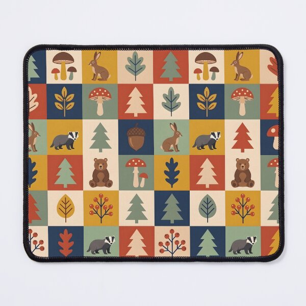 Item preview, Mid-Century Scandinavian Folk Art Pattern - Geometric Woodland Animals designed and sold by ShabanMerch⭐⭐⭐.