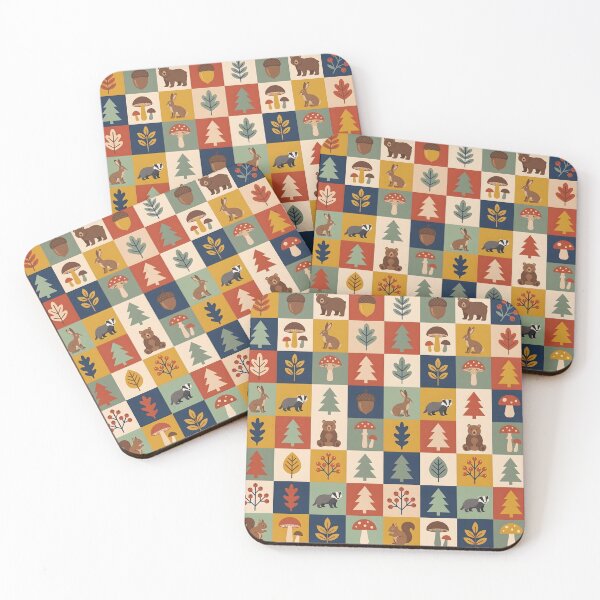 Item preview, Mid-Century Scandinavian Folk Art Pattern - Geometric Woodland Animals designed and sold by ShabanMerch.