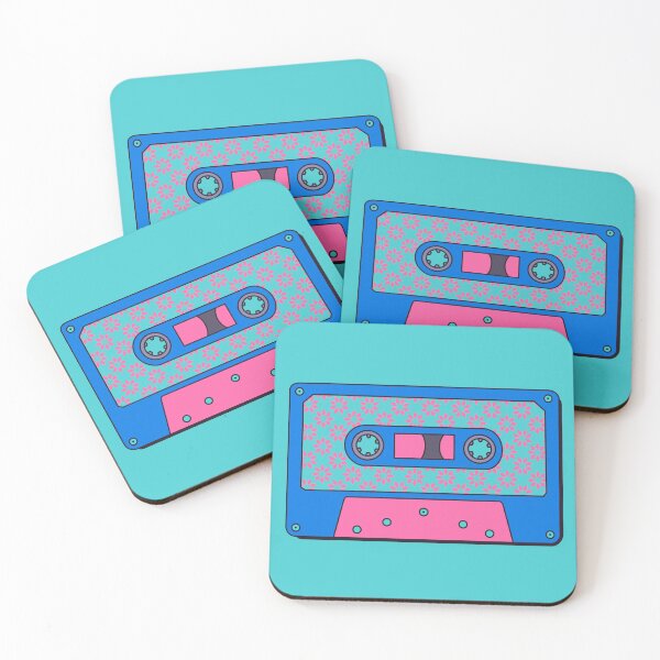 Item preview, Retro Cassette Tape in Blue, Teal and Pink designed and sold by LaRoach Digital Arts.