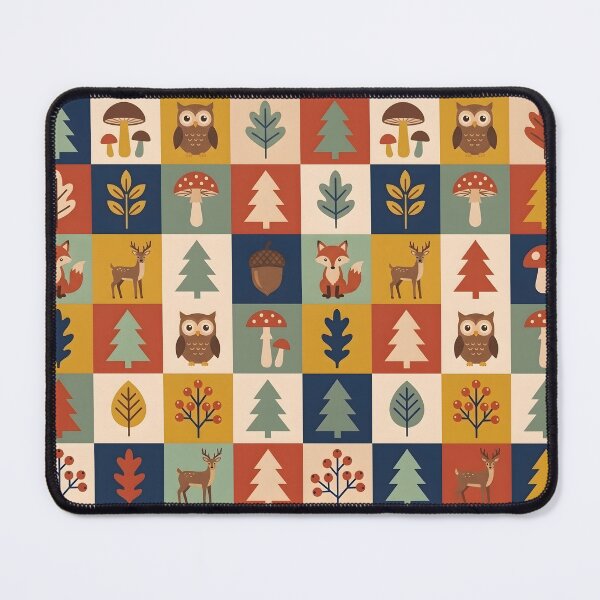 Item preview, Mid-Century Scandinavian Folk Art Pattern - Geometric Woodland Animals designed and sold by ShabanMerch⭐⭐⭐.