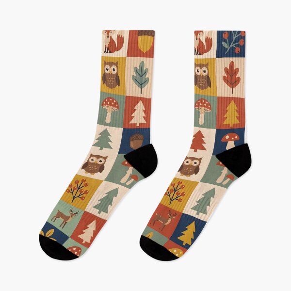 Item preview, Mid-Century Scandinavian Folk Art Pattern - Geometric Woodland Animals designed and sold by ShabanMerch⭐⭐⭐.