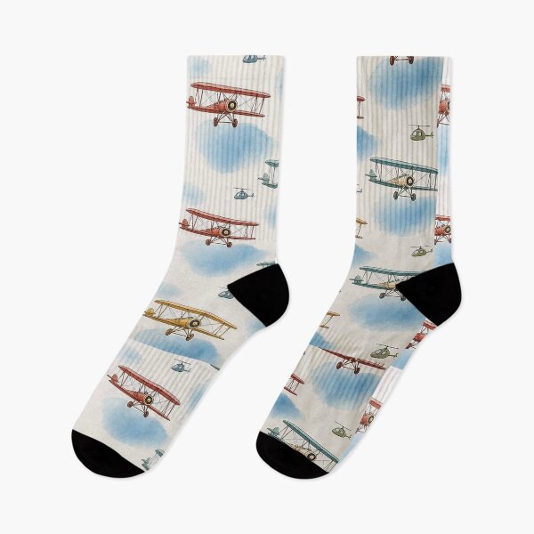 Item preview, Vintage Airplanes and Helicopters Seamless Pattern Vector Design - Kids Aviation Textile and Wallpaper Print designed and sold by Nubian Style.