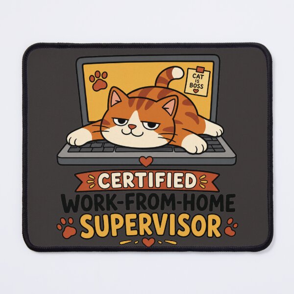 Item preview, Certified Work From Home Supervisor — Funny Cartoon Cat Tee designed and sold by Dbm Teeverse.