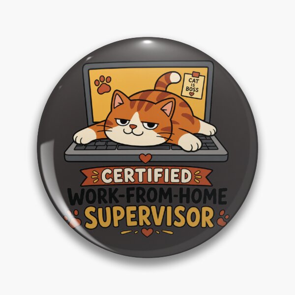Item preview, Certified Work From Home Supervisor — Funny Cartoon Cat Tee designed and sold by Dbm Teeverse.