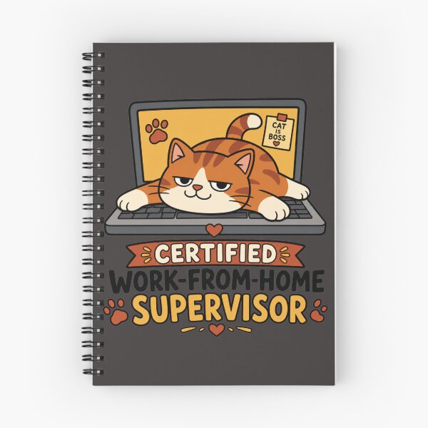 Item preview, Certified Work From Home Supervisor — Funny Cartoon Cat Tee designed and sold by Dbm Teeverse.