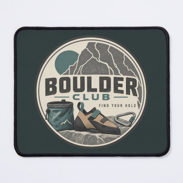Item preview, Vintage Boulder Club Rock Climbing Design designed and sold by Mostafa Studio.