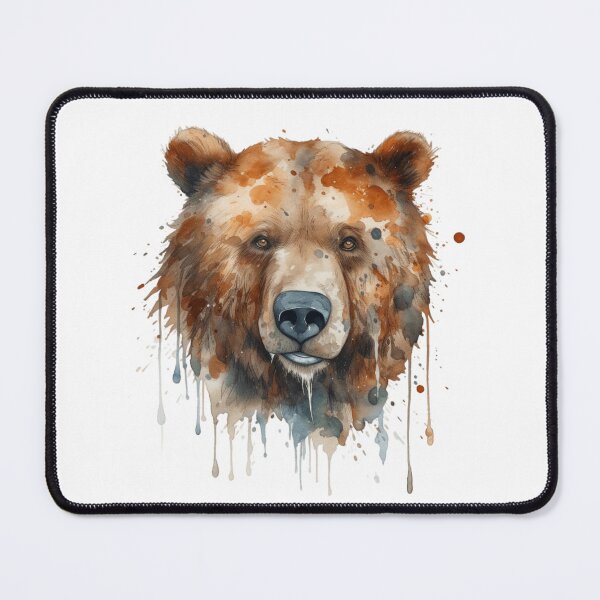 Item preview, Watercolor Grizzly Bear – Rustic Wildlife Portrait designed and sold by UlDesigns.