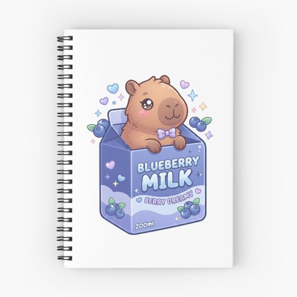 Item preview, Kawaii Capybara Blueberry Milk Carton Sticker | Cute Y2K Aesthetic Sticker designed and sold by HOODYBUDSTYLES.