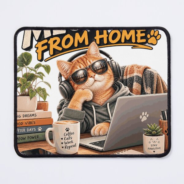 Item preview, Meowing From Home Funny Work From Home Cat Remote Work Cat designed and sold by TeeVibeHaus.