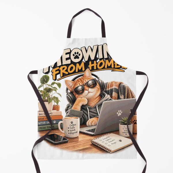 Item preview, Meowing From Home  Funny Work From Home Cat  Remote Work Cat designed and sold by TeeVibeHaus.