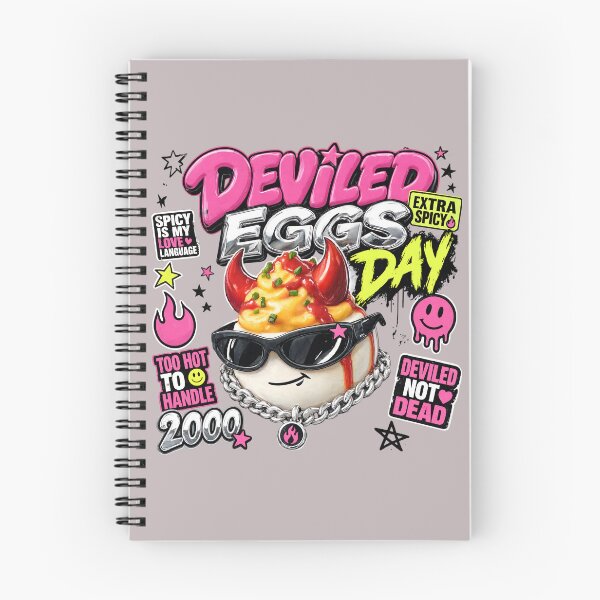 Item preview, Spicy Deviled Eggs Day Y2K Pop Punk Food Sticker designed and sold by CloudyCatArt.