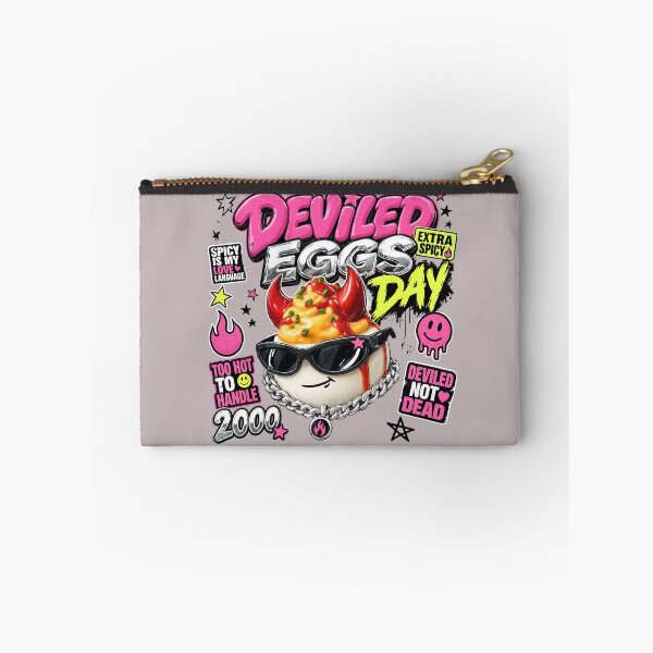 Item preview, Spicy Deviled Eggs Day Y2K Pop Punk Food Sticker designed and sold by CloudyCatArt.