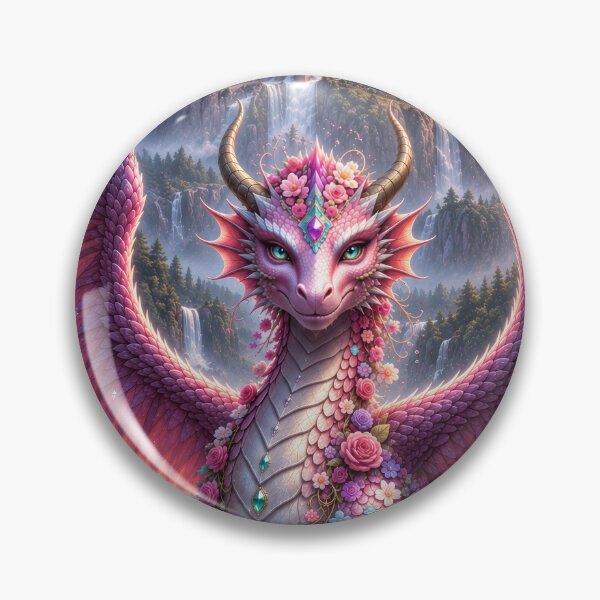 Item preview, Pink Dragon in Enchanted Castle Kingdom – Magical Fantasy Dragon Artwork designed and sold by DrakariArt.