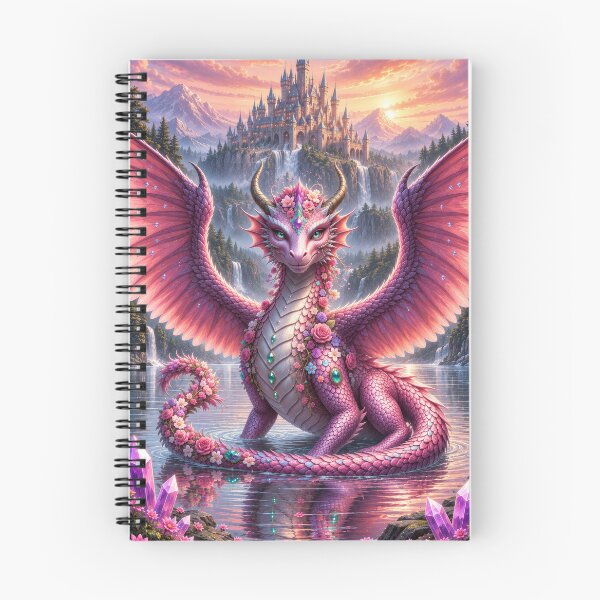 Item preview, Pink Dragon in Enchanted Castle Kingdom – Magical Fantasy Dragon Artwork designed and sold by DrakariArt.