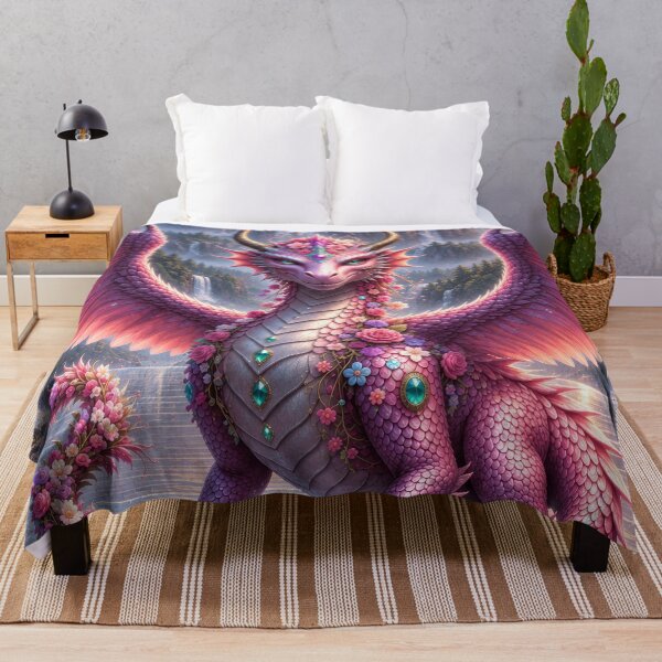 Item preview, Pink Dragon in Enchanted Castle Kingdom – Magical Fantasy Dragon Artwork designed and sold by DrakariArt.