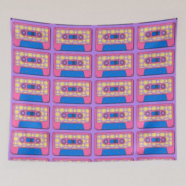 Item preview, Retro Cassette Tape in Pink, Purple and Yellow designed and sold by LaRoach Digital Arts.