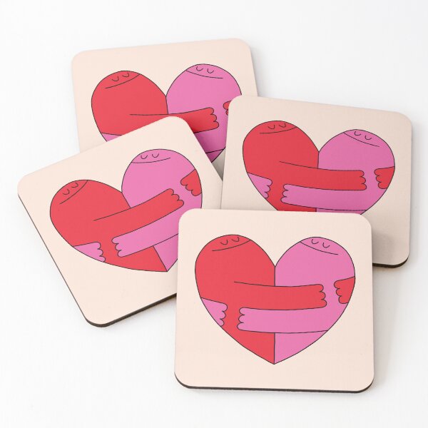 Item preview, Cute Hugging Hearts Love Illustration designed and sold by AliAltinelArt.
