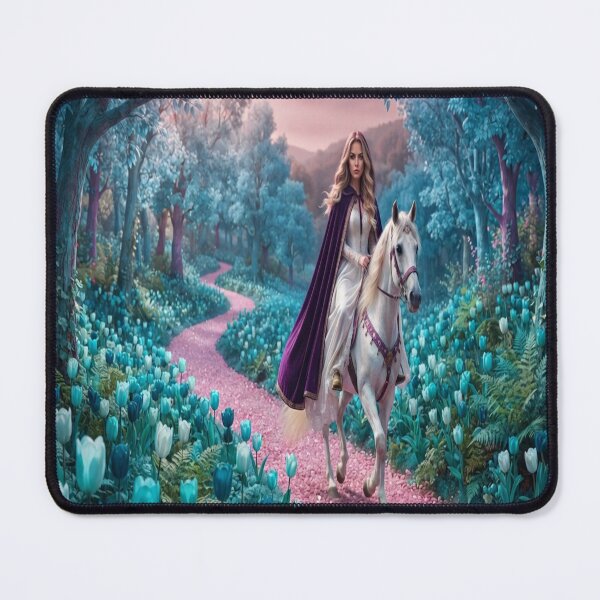 Item preview, Enchanted Forest Princess Riding White Horse Fantasy Art designed and sold by AfresStudio.