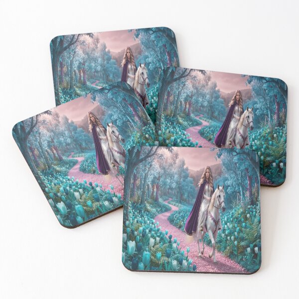 Item preview, Enchanted Forest Princess Riding White Horse Fantasy Art designed and sold by AfresStudio.