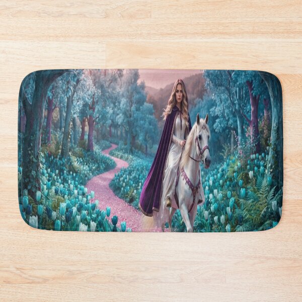Item preview, Enchanted Forest Princess Riding White Horse Fantasy Art designed and sold by AfresStudio.