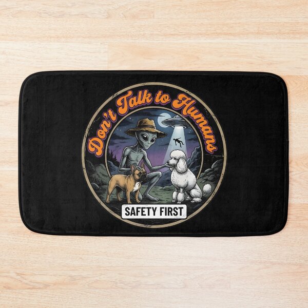 Item preview, Don't Talk to Humans French Bulldog Poodle Alien Comic designed and sold by AeroCodeDesigns.