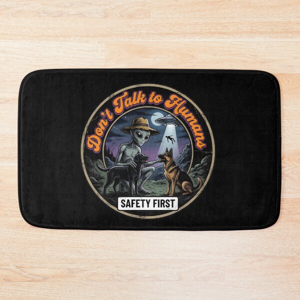 Item preview, Don't Talk to Humans Labrador German Shepherd Alien Comic designed and sold by AeroCodeDesigns.