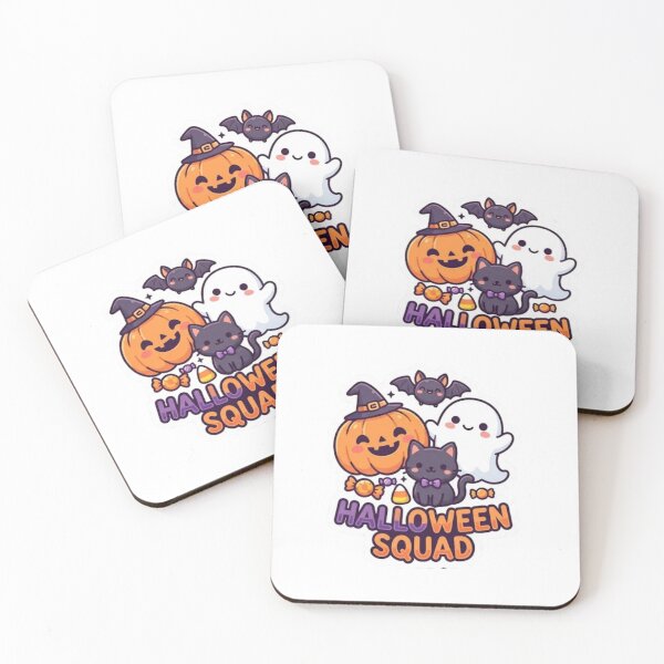 Item preview, Halloween Squad Ghost Bat Black Cat Pumpkin Sticker designed and sold by lailakhalaf.