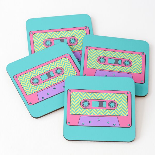 Item preview, Retro Cassette Tape in Pink, Purple, Yellow and Teal designed and sold by LaRoach Digital Arts.