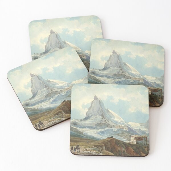 Item preview, Solvay Hut, snowcapped summit of the Matterhorn alpine mountain Swiss Alps landscape painting by Thomas Ender  designed and sold by Jéanpaul  Ferro.