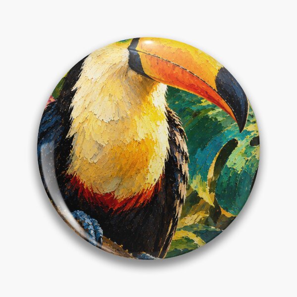 Item preview, Tropical Toucan in Vibrant Oil Painting designed and sold by FeyArteDesigns.