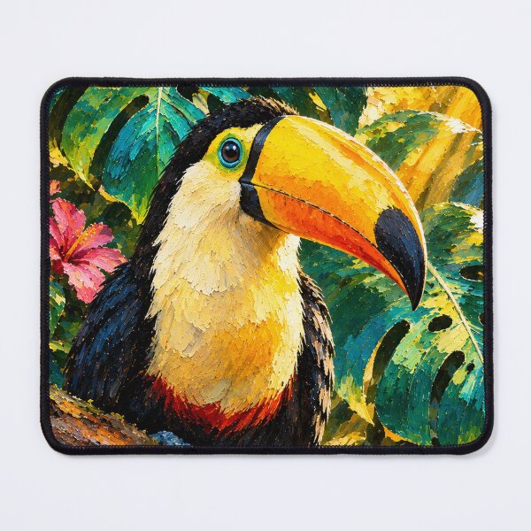 Item preview, Tropical Toucan in Vibrant Oil Painting designed and sold by FeyArteDesigns.