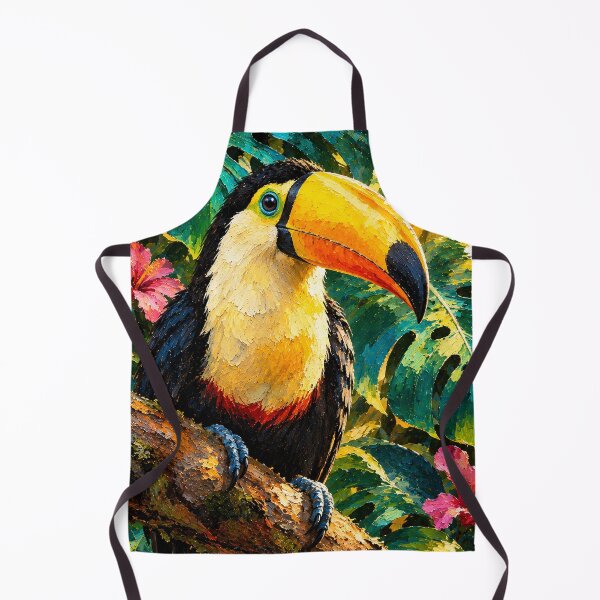 Item preview, Tropical Toucan in Vibrant Oil Painting designed and sold by FeyArteDesigns.