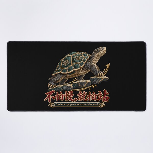 Item preview, Chinese Proverb Tortoise Embroidery – Slow Progress Motivational Design designed and sold by Emoji Emblems.