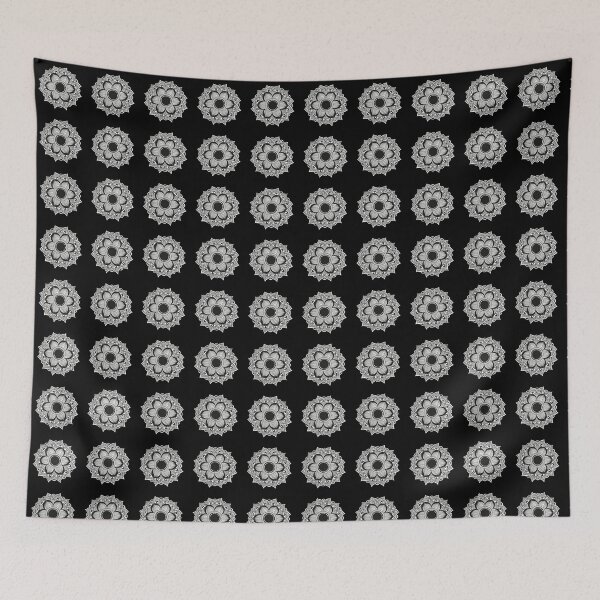 Item preview, Black and White Lotus Floral Mandala designed and sold by DERA RAY.