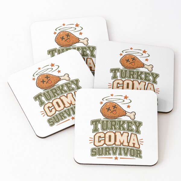 Item preview, Turkey Coma Survivor Funny Thanksgiving Shirt designed and sold by CerealBoxInk.
