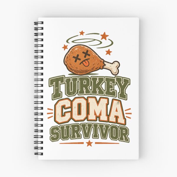Item preview, Turkey Coma Survivor Funny Thanksgiving Shirt designed and sold by CerealBoxInk.