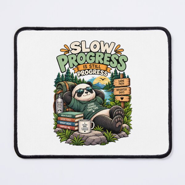 Item preview, Slow Progress Is Still Progress Funny Panda Motivational Hiking Design designed and sold by BDLuck2021.