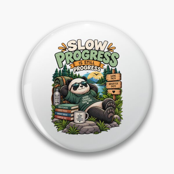 Item preview, Slow Progress Is Still Progress Funny Panda Motivational Hiking Design designed and sold by BDLuck2021.