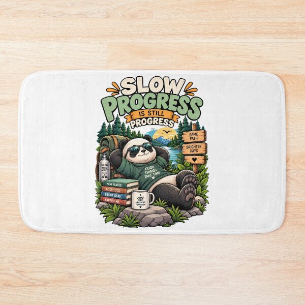 Item preview, Slow Progress Is Still Progress Funny Panda Motivational Hiking Design designed and sold by BDLuck2021.