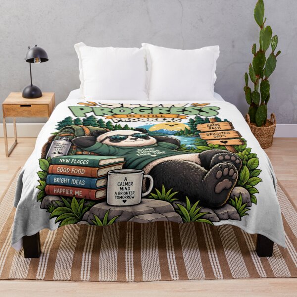 Item preview, Slow Progress Is Still Progress Funny Panda Motivational Hiking Design designed and sold by BDLuck2021.