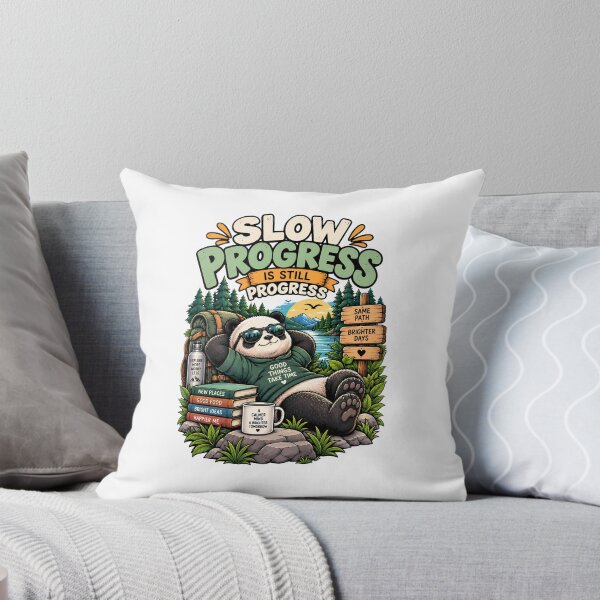 Item preview, Slow Progress Is Still Progress Funny Panda Motivational Hiking Design designed and sold by BDLuck2021.