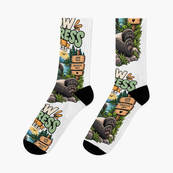 Item preview, Slow Progress Is Still Progress Funny Panda Motivational Hiking Design designed and sold by BDLuck2021.