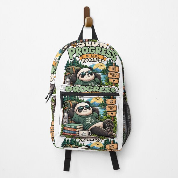 Item preview, Slow Progress Is Still Progress Funny Panda Motivational Hiking Design designed and sold by BDLuck2021.