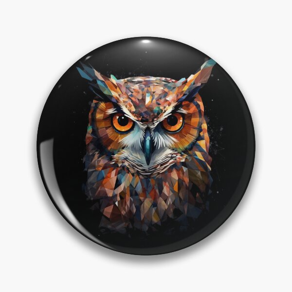 Item preview, Polygonal Owl Head – Geometric Low Poly Wildlife Art designed and sold by UlDesigns.