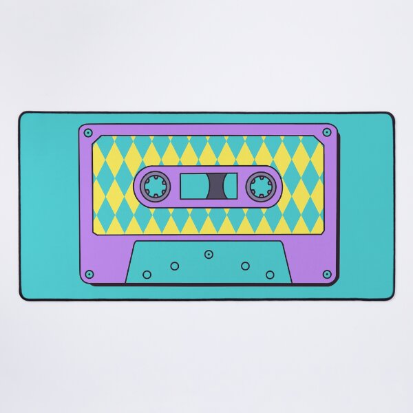 Item preview, Retro Cassette Tape in Purple, Teal and Yellow with Diamond Design designed and sold by LaRoach Digital Arts.