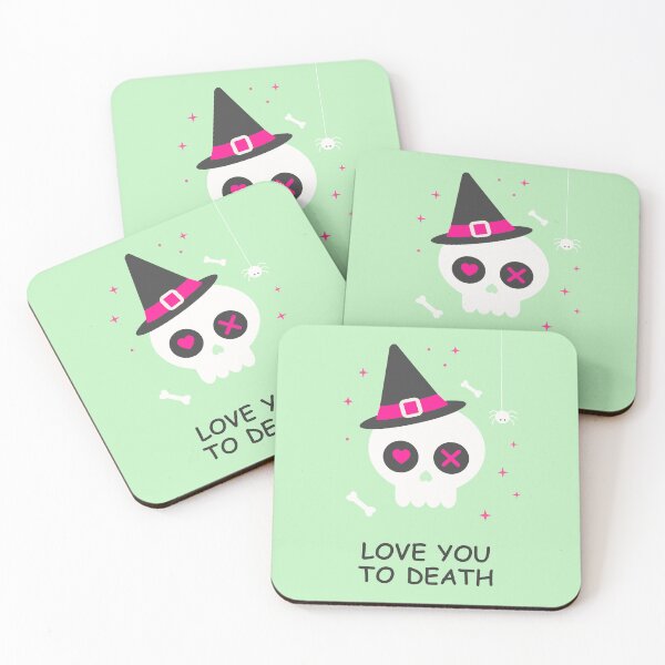 Item preview, Cute Mint Green Pastel Goth Skull Witch Poster Art designed and sold by OlhaTironArt.