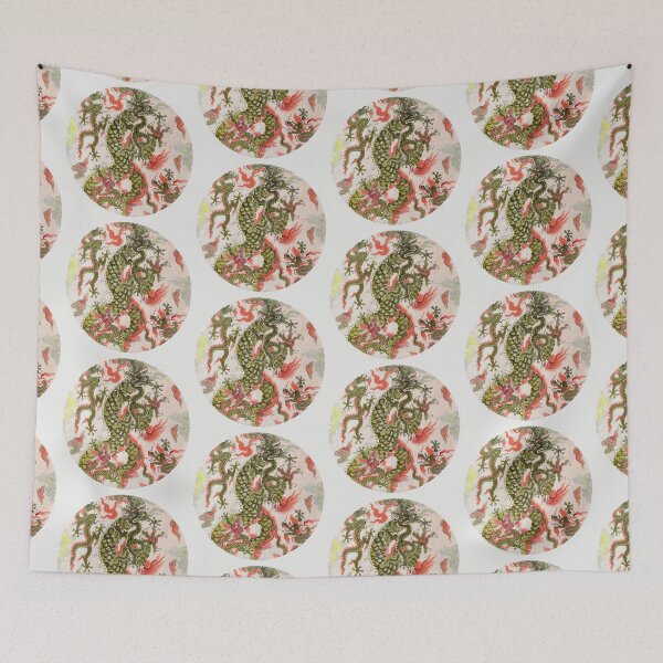 Item preview, Olive Green Dragon Chinoiserie Watercolour designed and sold by Fani*.