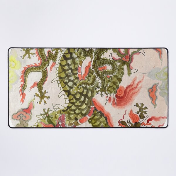 Item preview, Olive Green Dragon Chinoiserie Watercolour designed and sold by Fani*.